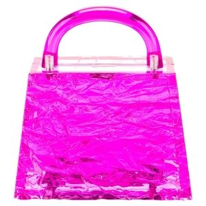 Fuchsia Pink Handbag Crushed Ice Texture